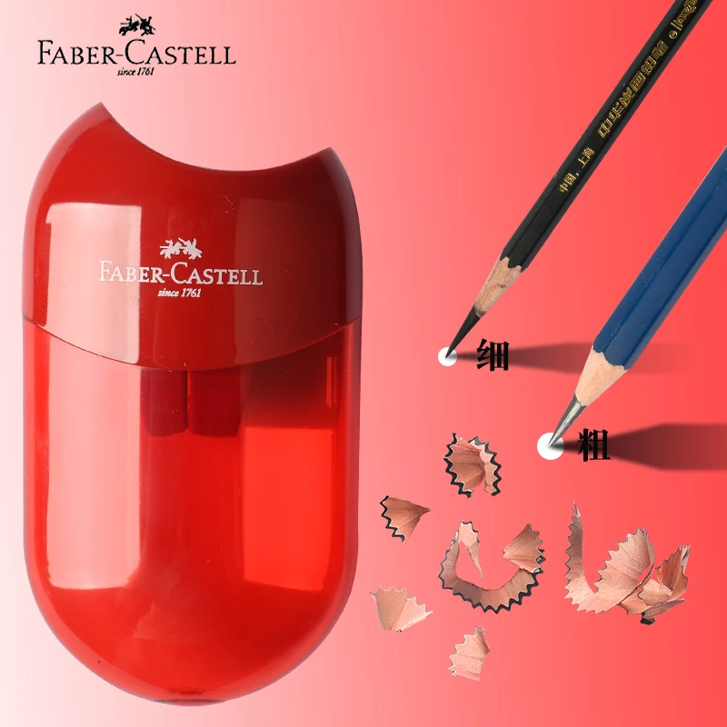 1 Stück Faber Castell Bleistift Dual Single Hole Spitzer Niedliches Briefpapier Einfaches und ordentliches Schärfen für Standard- und Jumbo-Bleistifte