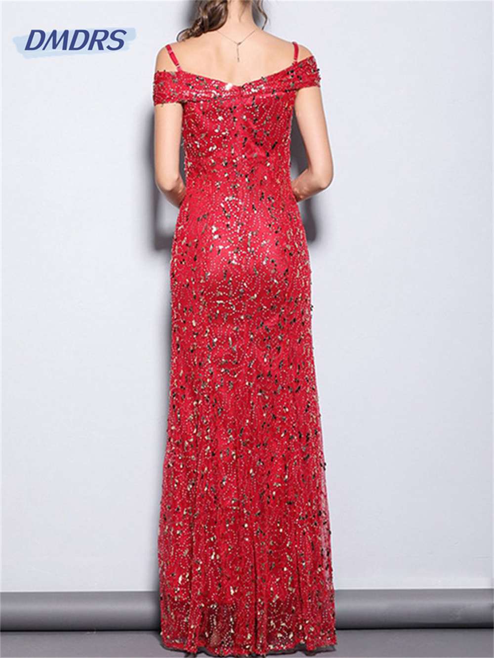 สง่างามชุดพรรคอย่างเป็นทางการเซ็กซี่ปิดไหล่ชุดเจ้าสาวประกายลูกปัดชุดแต่งงาน Vestido De Novia