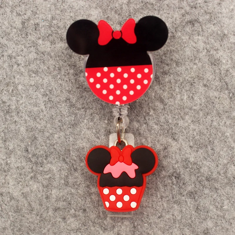 Porta badge stile punto mouse per ragazza a due volti Porta badge per infermiere Porta documenti Enfermera Porta carte di nome retrattile Accessorio