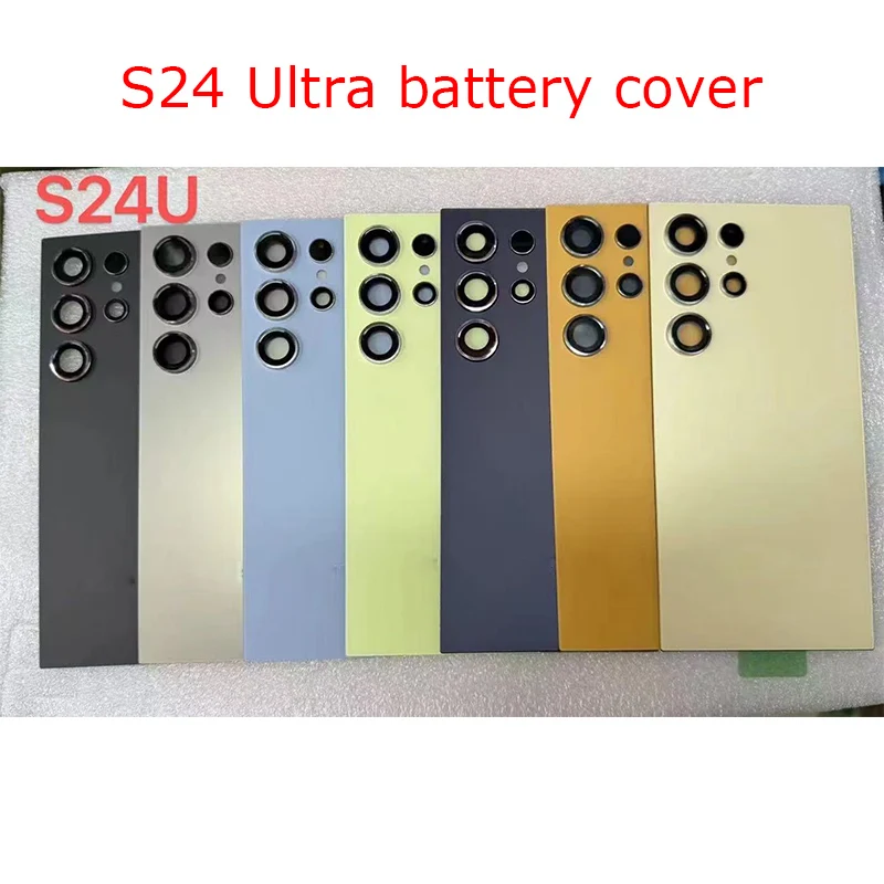 Rückseite aus Glas für Samsung Galaxy S24 Ultra 5G, Ersatz-Hartbatteriegehäuse für die Hintertür, hintere Gehäuseabdeckung mit Kleber