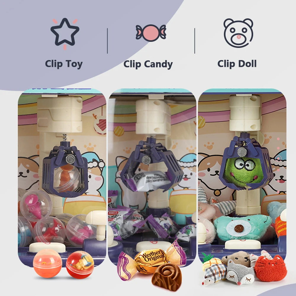 ตุ๊กตาเครื่องหยอดเหรียญเล่นเกม 15 สไตล์ Mini Claw จับของเล่นตุ๊กตาการ์ตูนเด็ก Interactive ของเล่นของขวัญวันเกิด