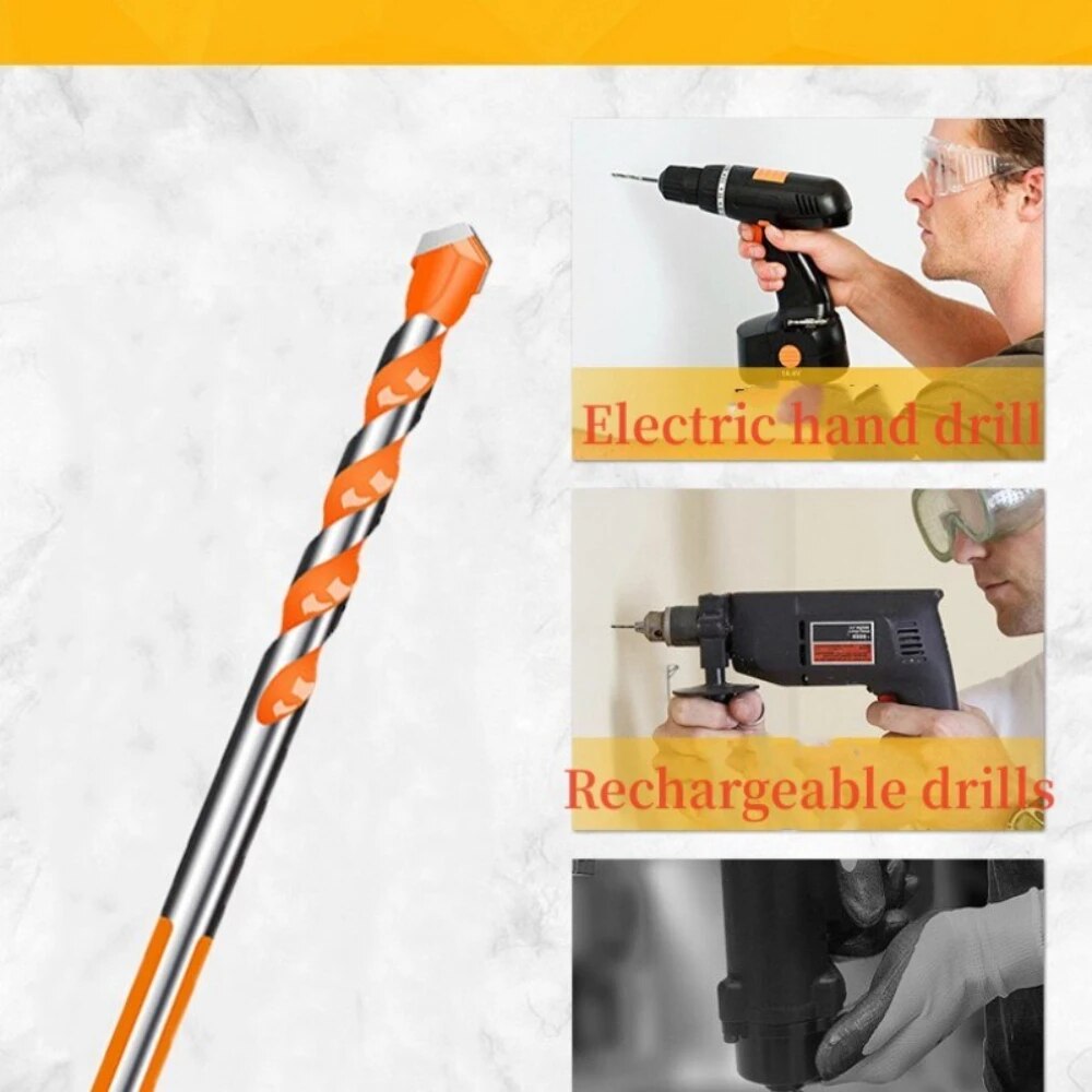 6 pçs multifuncional triângulo broca conjunto de broca diamante telha cerâmica concreto tijolo madeira vidro perfuração buraco viu metal dril