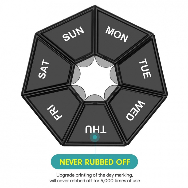 2er-Pack Mini 7-Tage-Pillen-Organizer: tragbarer Medikamenten spender mit sieben Unterteilen