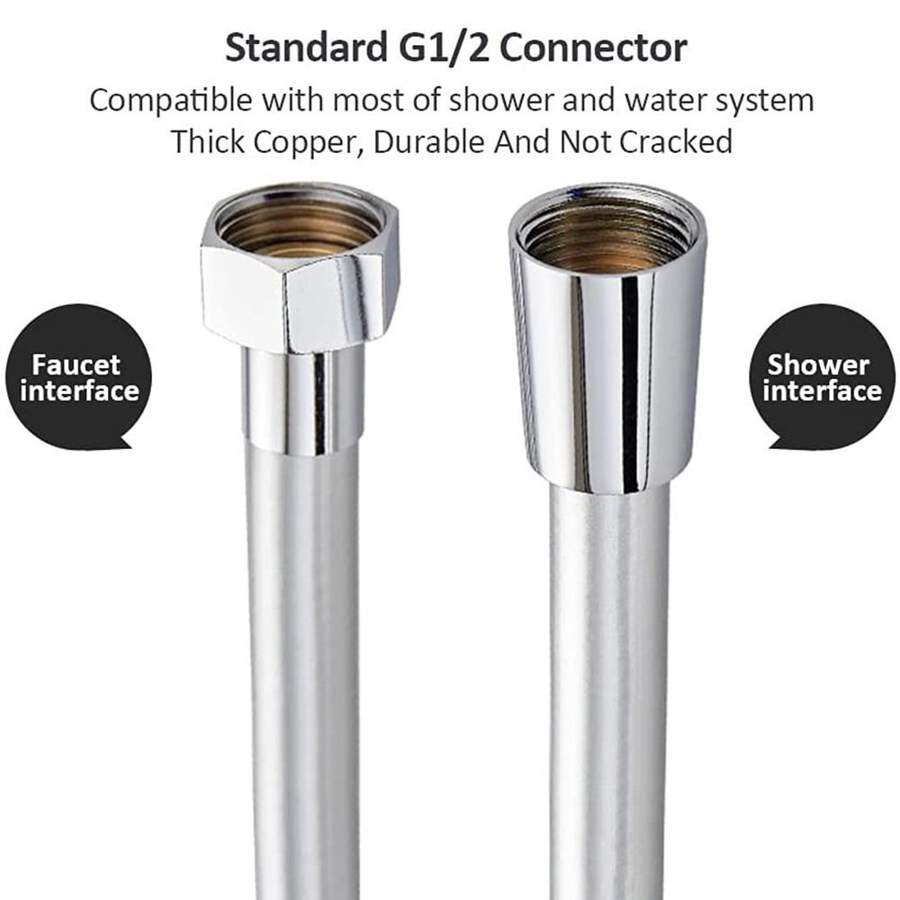 High Pressure PVC Handheld Shower Hose Universal Interface Flexible Anti Winding Explosion-proof Shower Tube Bathroom