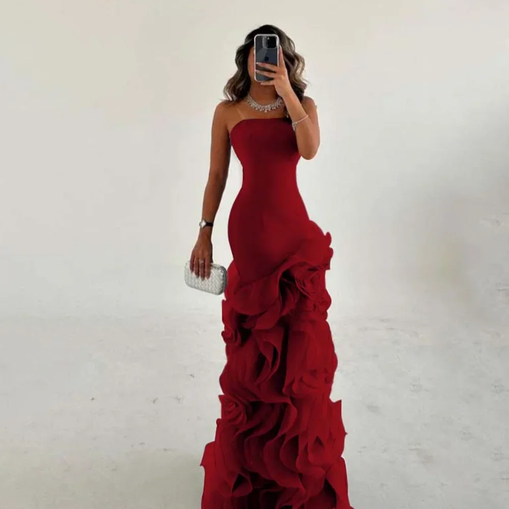 RFYR Asymmetrisches Abendkleid, abgestufte Schichten, Partykleid für Damen, Meerjungfrau-Abendkleider, formelle Anlässe, individuell gestaltet