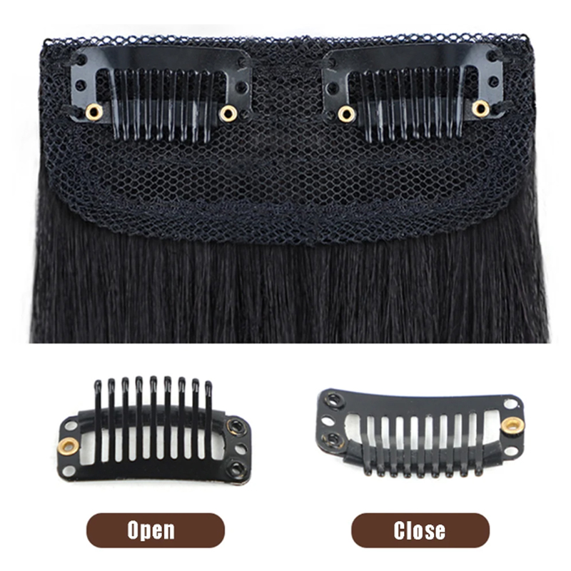Almohadilla recta corta sintética de 10cm, extensión de cabello Invisible, forro de pelo, cubierta lateral superior, postizo para mujer