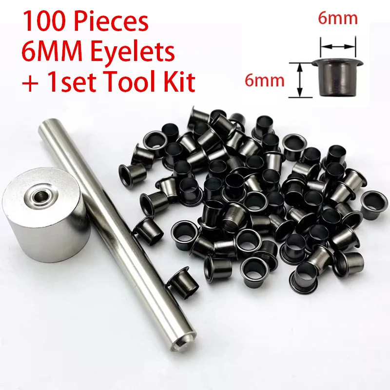 1 Bộ Kydex Dây Giả Đinh Tán Dụng Cụ + 100 Chiếc Đinh Tán Kydex Bao Da Móng Dụng Cụ Lắp Đặt Với Màu Đen Bằng Đồng Móng Tay