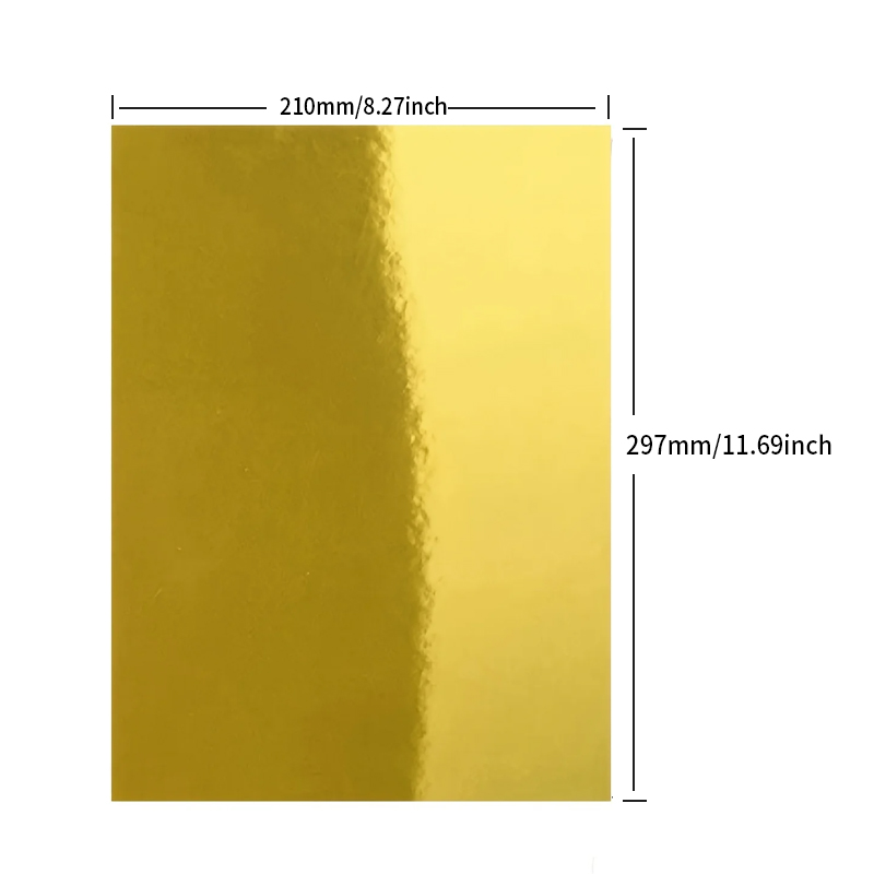  ﻿ A4 250G 20 Sheets Single-Sided Gold Silver Card Paper Extra Bright Silver Sub Golden Handmade DIY Laser Printing Cardboard