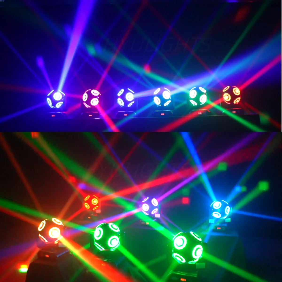 LED Moving Head 8x15W RGBW 4in1 mit Halo RGB 3in1Fußballlicht 360 °   Infinite Rotation Beam Strobe DJ Bar DMX 512 Bühneneffekt