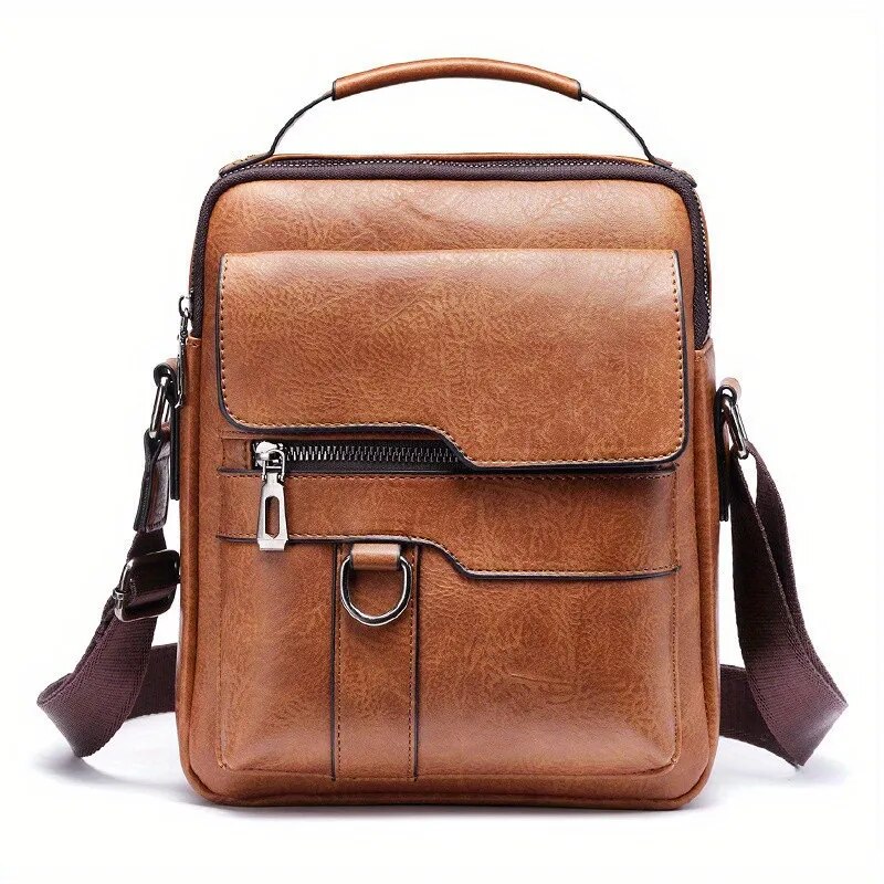 ยี่ห้อผู้ชายไหล่กระเป๋าสําหรับ 9.7 "iPad Men PU หนังผู้ชาย Crossbody กระเป๋าธุรกิจ Flap ชาย Messenger กระเป๋าเดินทางกระเป๋า