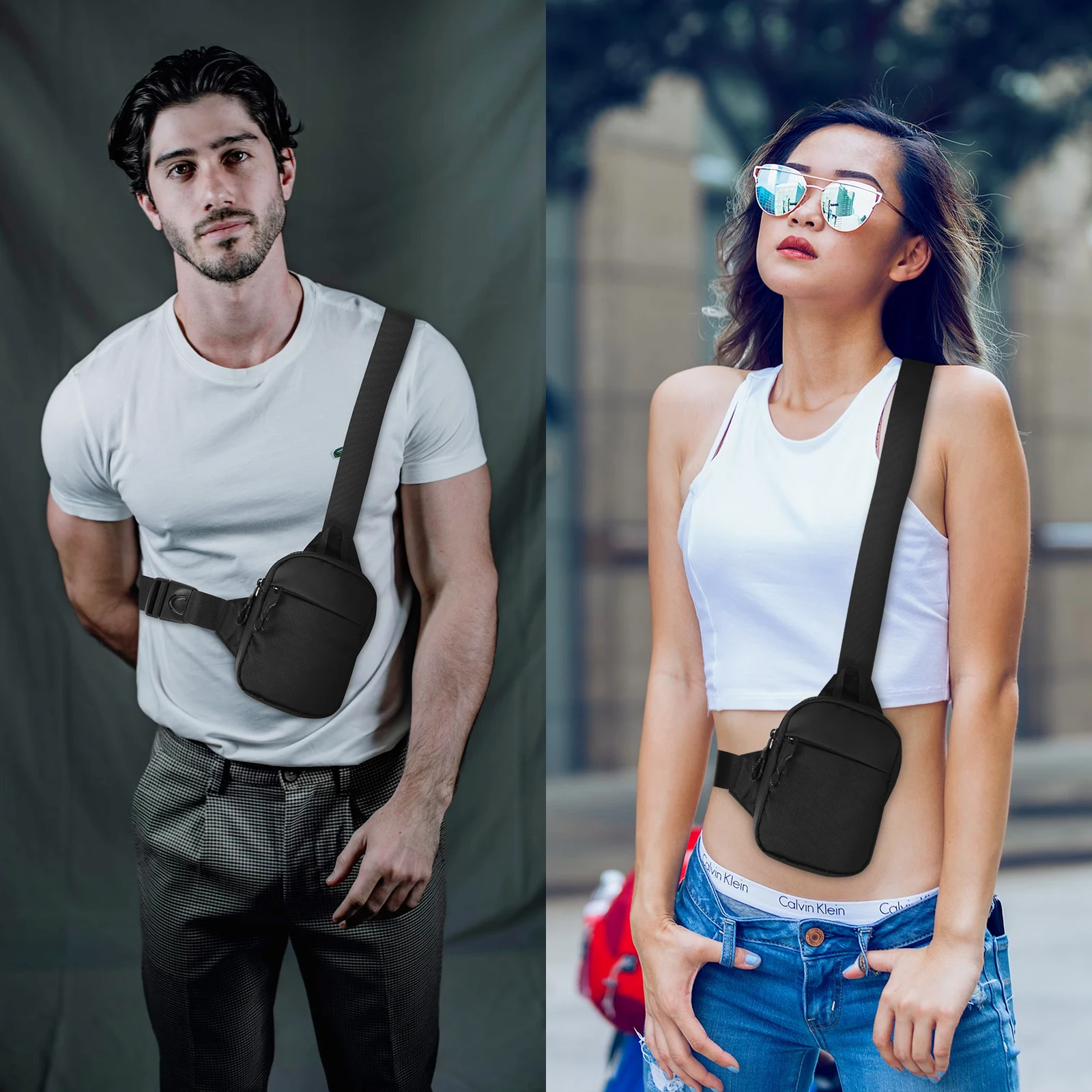 Novo saco de peito esportivo masculino ultra-pequeno saco do mensageiro do telefone móvel saco da cintura multi-função carry-on saco