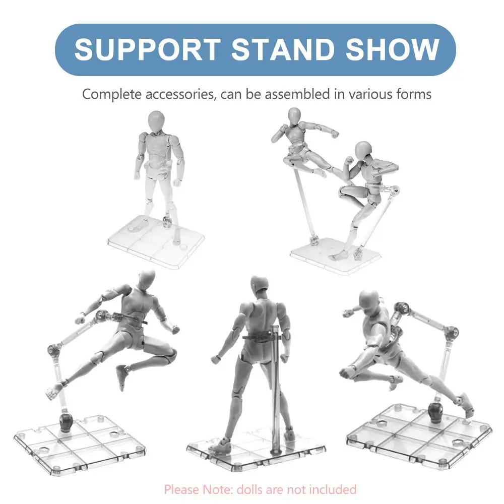 Clear Action Figure Stand,Assembly Action Figure Display Holder Base Doll Model Support Stand for HG RG SD SHF Gundam 1/144 Toy