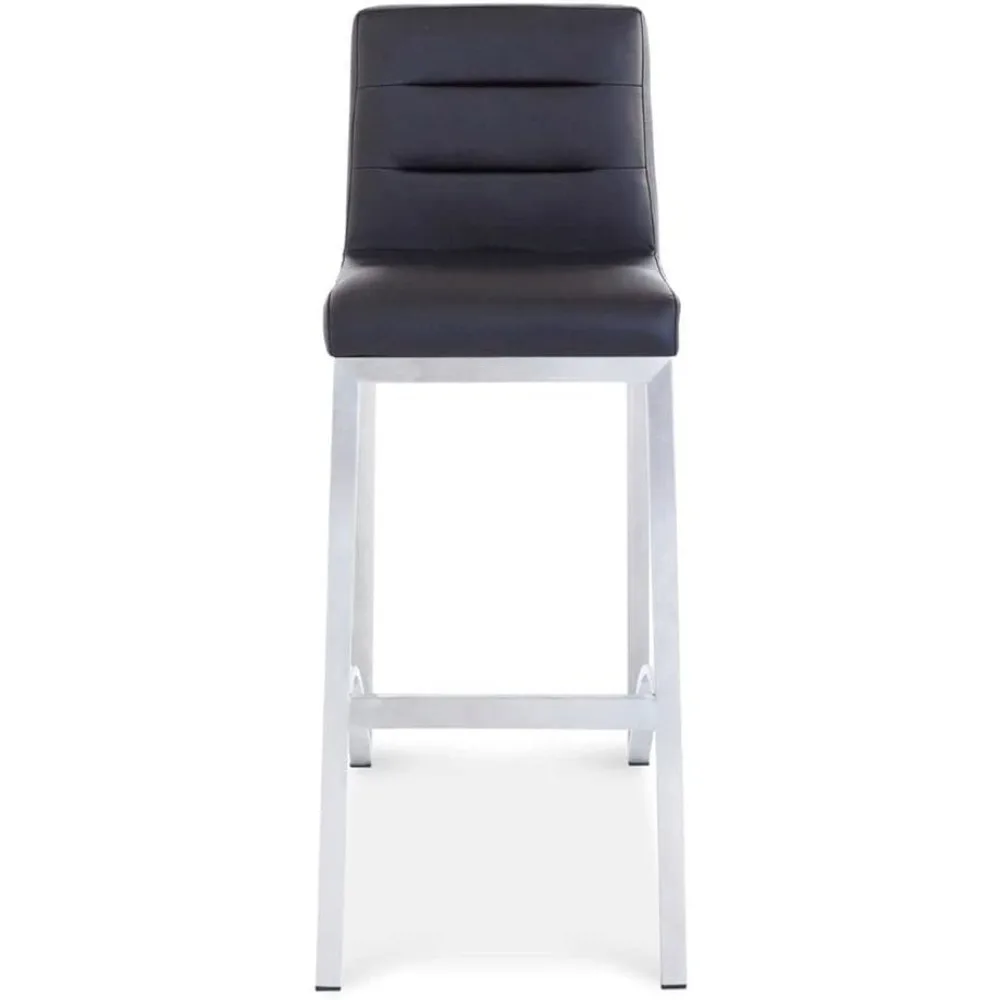 Lynx Bar Stool with Metal Base - Black
