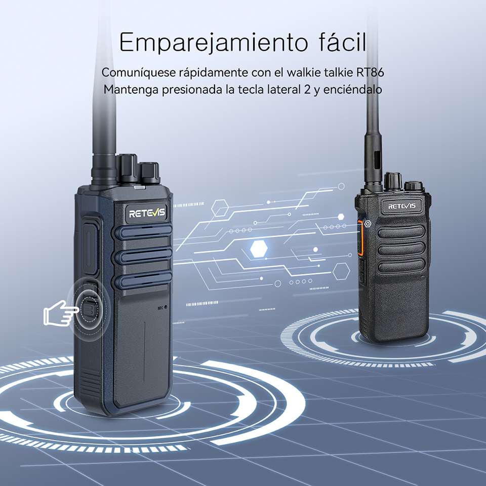 Retevis RT86A Walkie Talkie Radio, radio de emergencia walkie-talkie de alta resistencia, comunicación de largo alcance, 2 uds radio comunicador intercomunicador de largo alcance