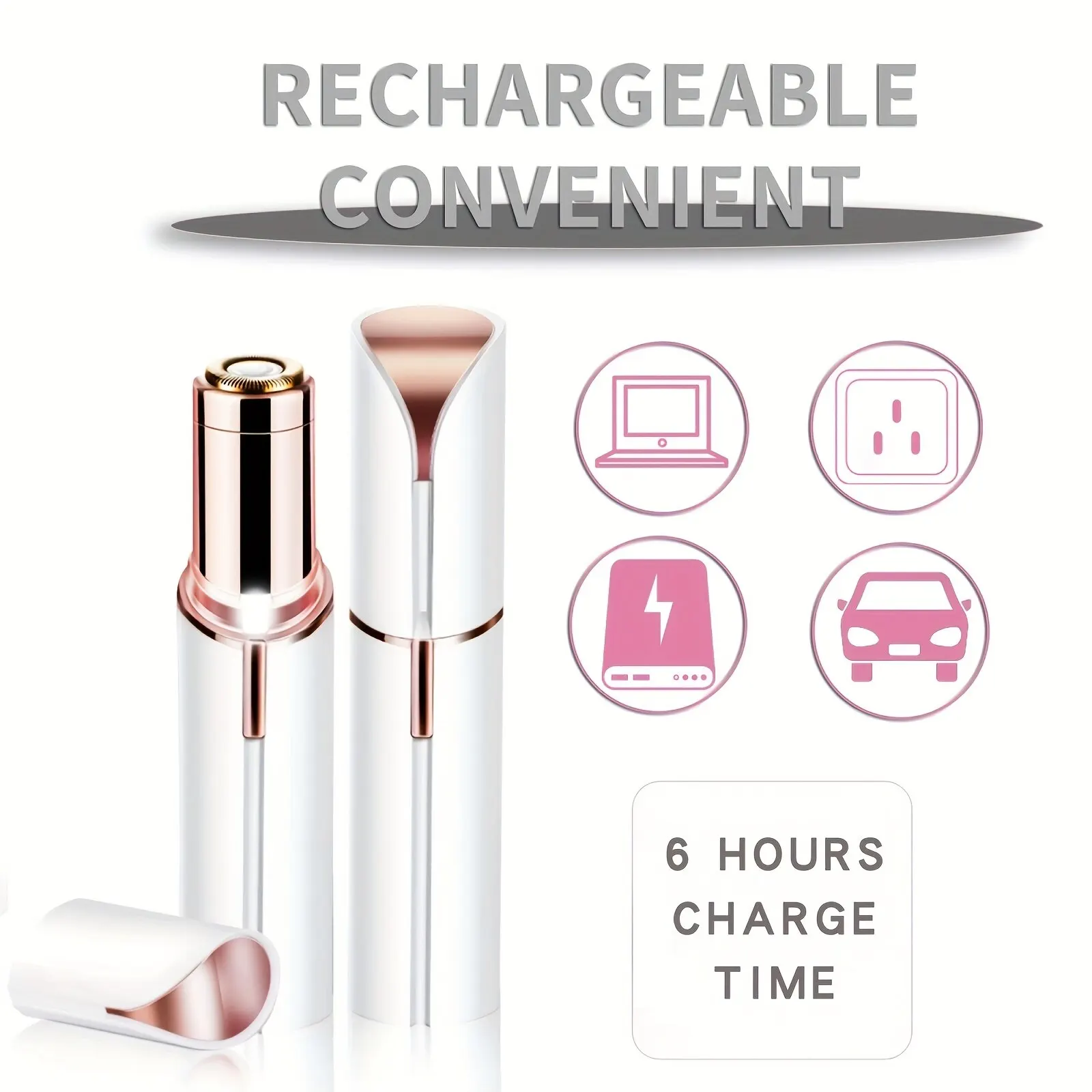 Depilatore elettrico portatile a forma di rossetto per le donne Strumento per rasoio domestico indolore ed efficace per la depilazione del viso