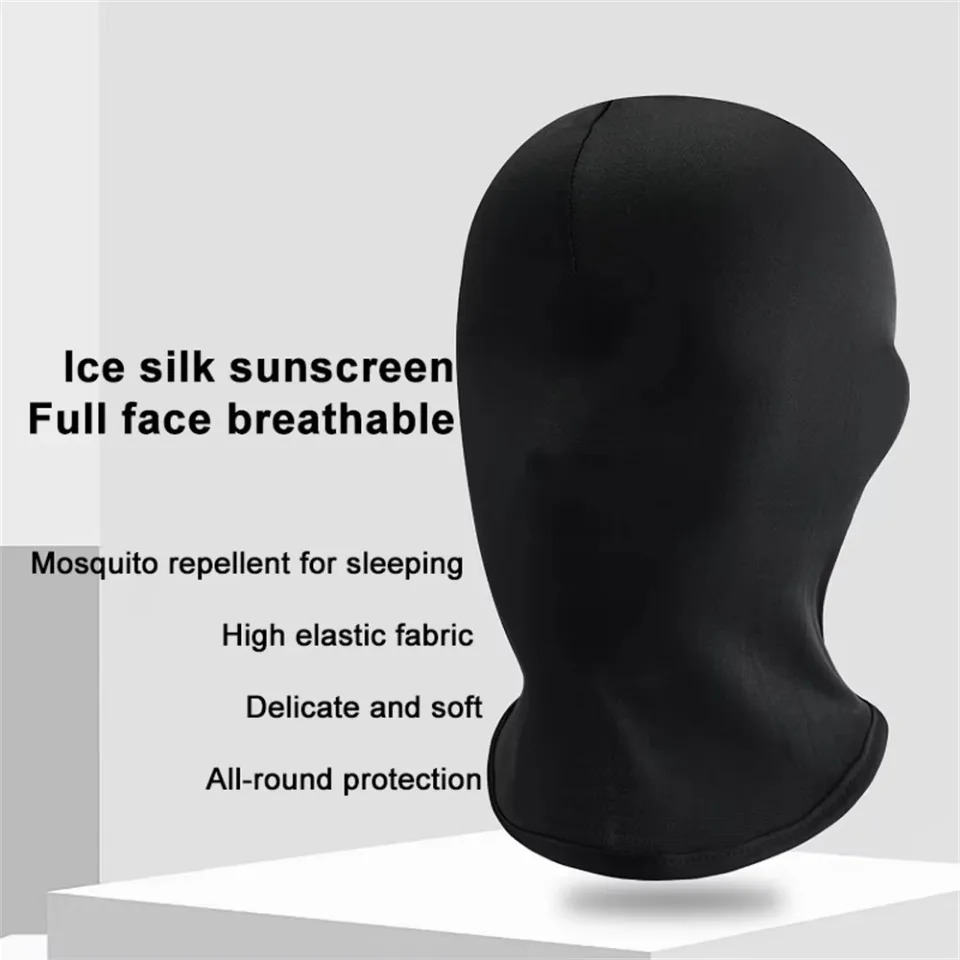Cosplay preto sem buraco elastano cabeça capa chapéu feminino simular cs balaclava boné sol proteção uv bicicleta motocicleta máscara de esqui