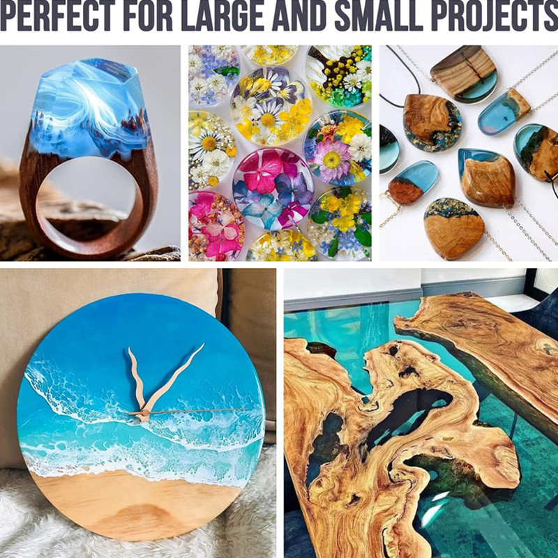 Kit de resina epoxi transparente, resina epoxi sin burbujas, resina de fundición superior para mesa y barra, resina epoxi transparente para manualidades