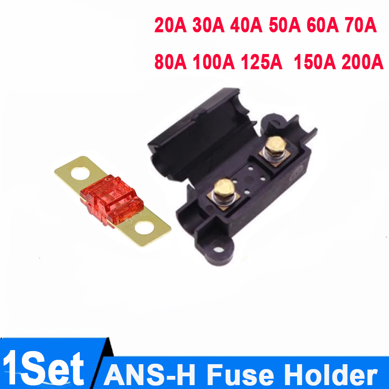 1Set ANS-H 1-Wege-Midi-Sicherungshalter ANS-8 20A 50A 70A 80A 100A 120A 150A 200A Sicherheitsplatte Basis Auto Träger Sicherungskasten Bolzentyp
