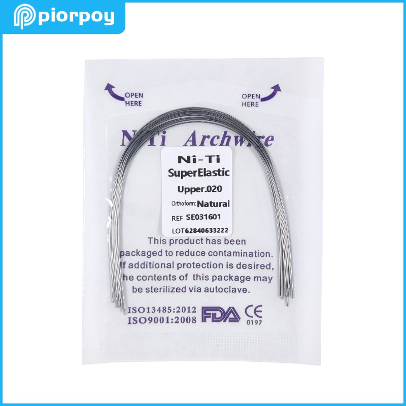 10 pçs dental ortodôntico niti arcos forma natural super elástico redondo retangular arco fios para chaves acessórios dentista