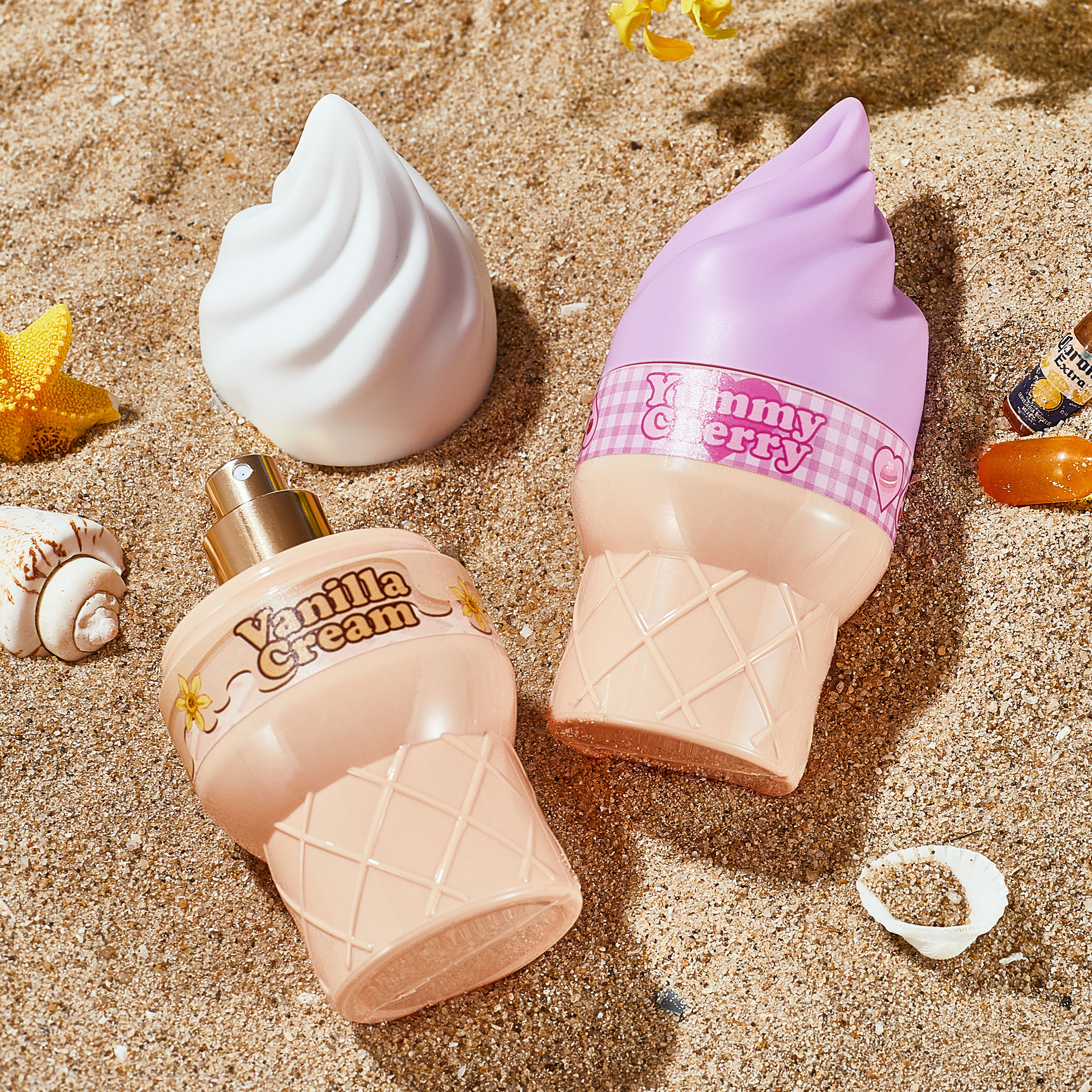 Spray corporal com fragrância de cone de sorvete - com aromas de chocolate e leite, fragrância de longa duração (produto cosmético) |   100ml/garrafa