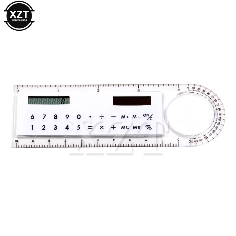 Estudante material escolar calculadora mini material escolar régua transparente solar com lupa portátil escritório papelaria