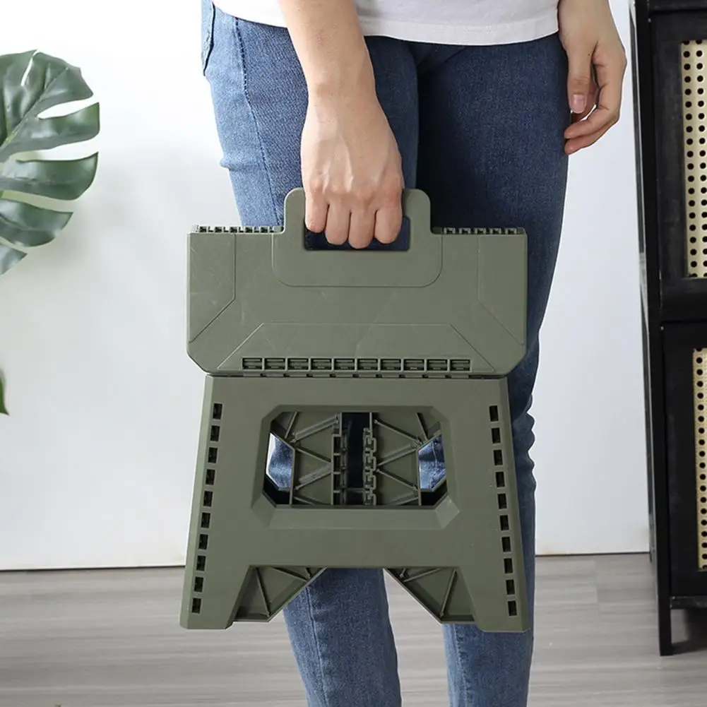 Taburete plegable de plástico con mango portátil, asiento ligero para acampar al aire libre, caza, Picnic, pesca, 400 libras