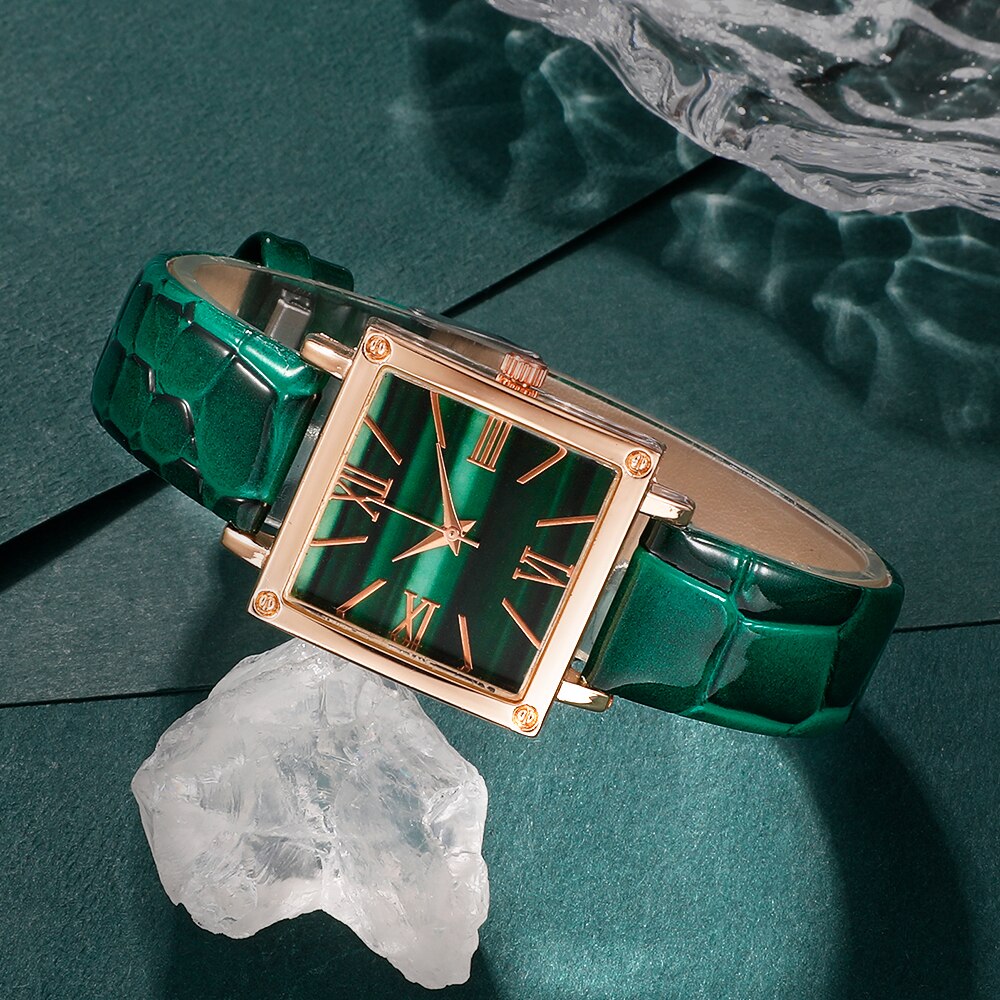 Reloj de cuarzo a la moda para mujer, esfera cuadrada, diseño de marca de lujo, relojes de pulsera simples para mujer