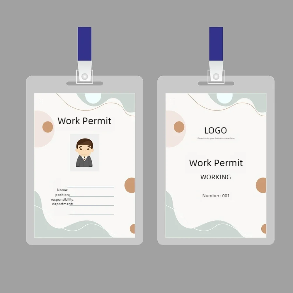 Work card, PVC card printing, customized, free design,0.76mm, waterproof, color printing, round corners