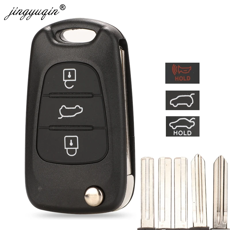 Jingyuqin-carcasa para llave de coche con tapa remota, carcasa para Hyundai I30 Avante, I40, I20, IX35, Accent, Kia K2, K5, Rio 3, Picanto, Ceed, Cerato, Sportage