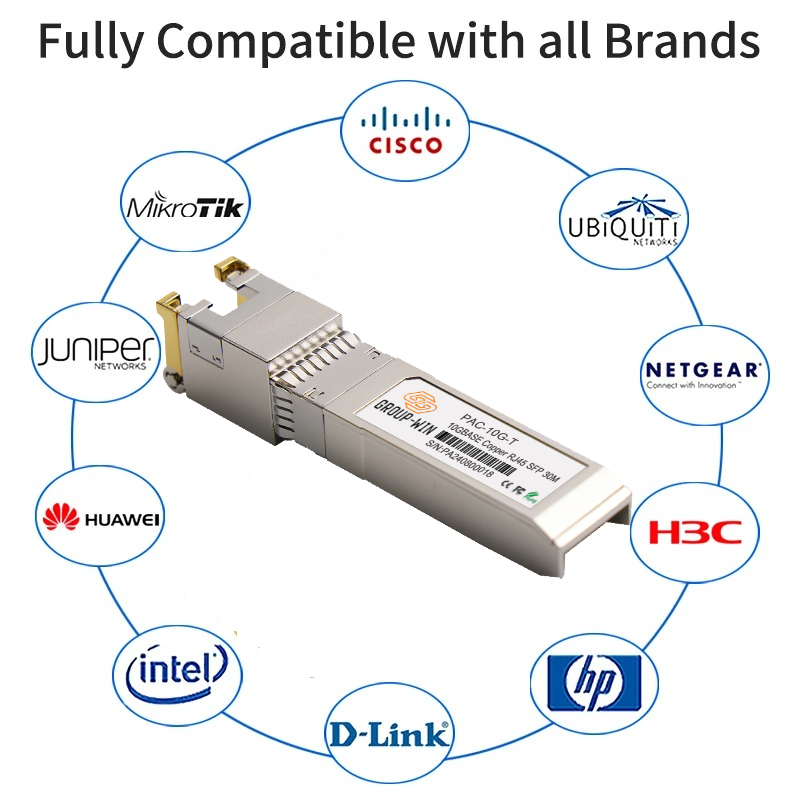 10G SFP + to RJ45, SFP +-T, 10GBase-T, 30M, 10G Copper SFP for Cisco Mikrotik, TP-Link, Zyxel/HORACO/Unifi Switch Copper Module