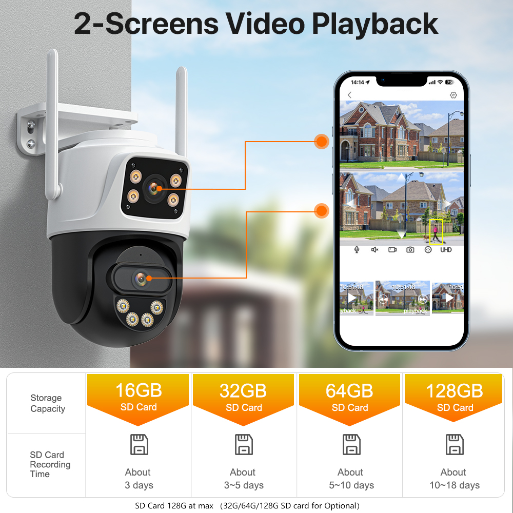 9MP 5K WIFI Kamera 8X Zoom Drei Objektiv WiFi Sicherheit 4MP IP Kamera Farbe Nachtsicht Ai Auto Tracking überwachung Kamera ICSee