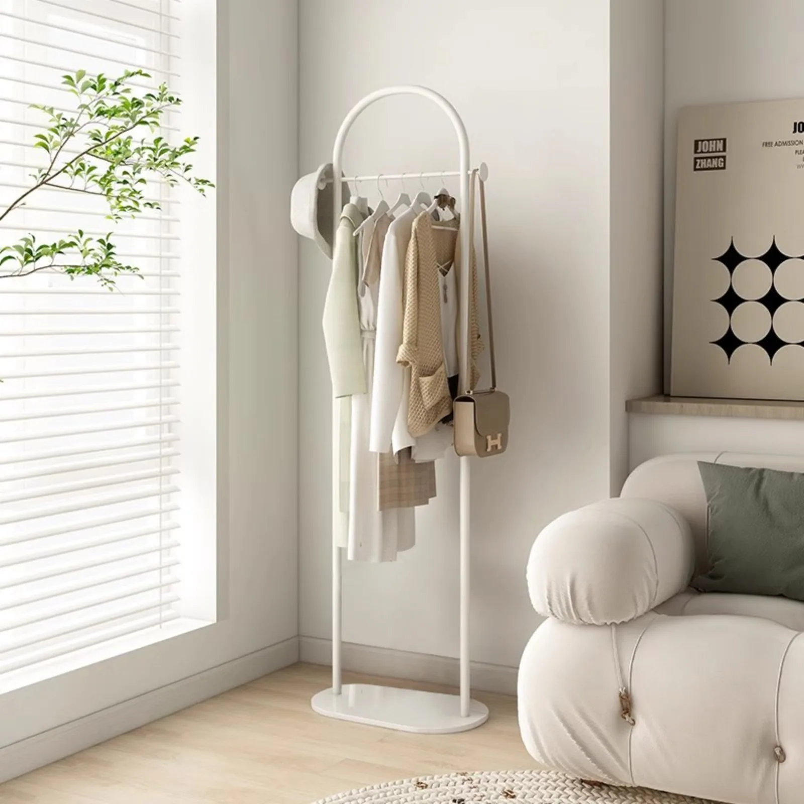Rack de roupas de chão para quarto, não ocupa espaço, cabide moderno e simples para casa, sala de estar, cabide interno