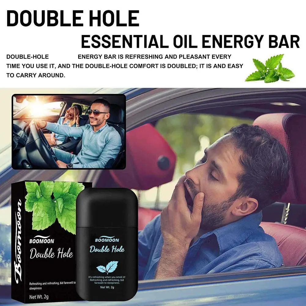 Difusor de inhalador Nasal de doble orificio, caja Nasal de reparación de hierbas, palo de energía con sabor a fruta del cerebro refrescante, despertar