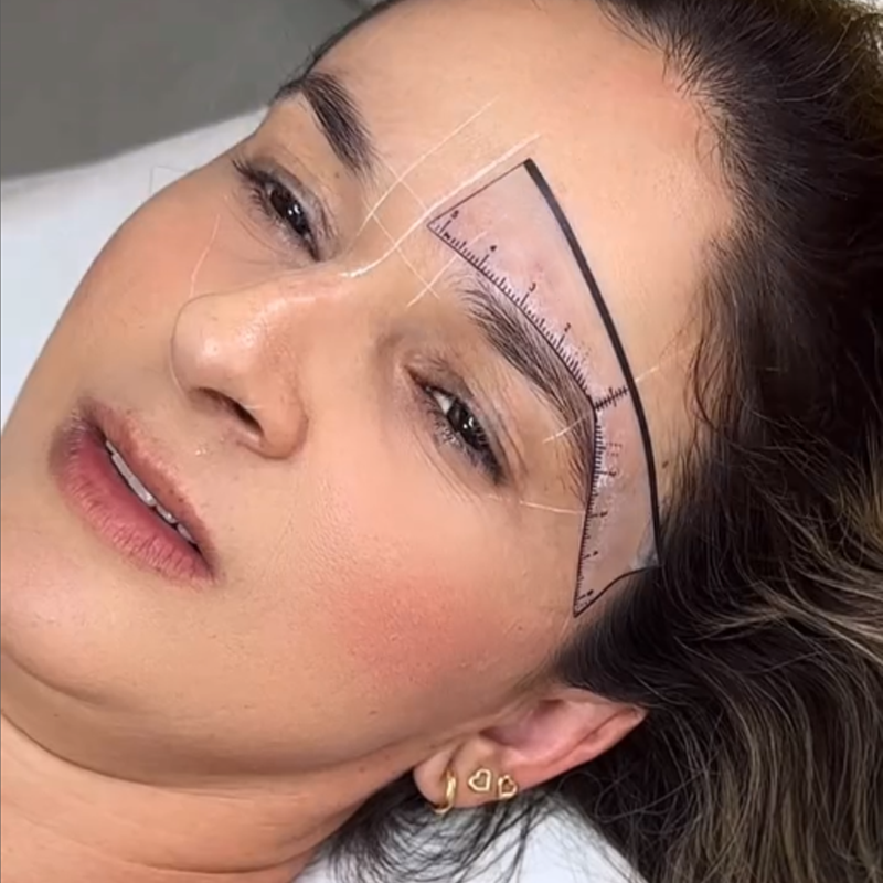 25 unids/bolsa Microblading plantilla para cejas pegatina guía para cejas herramienta para dar forma a las cejas PMU accesorios de maquillaje suministros cinta con forma de cejas