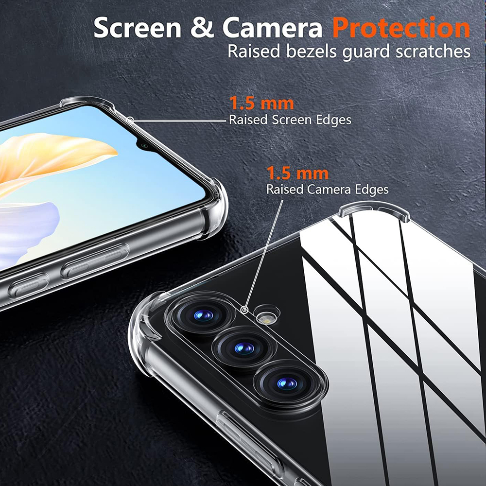 Transparent Silicone Soft Shockproof Case For Samsung Galaxy S24 S23 FE Plus Ultra A55 A35 A25 A15 A54 A34 A24 A14 Back Cover