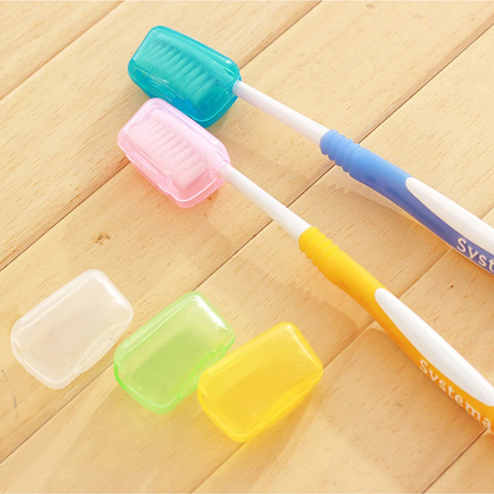5PCS Color Random Portable Toothbrush Case Travel Portable Toiletry Toothbrush Case Protective Case