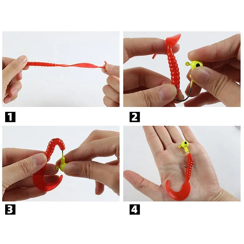 10 Tính Jigging Silicone Mềm Mồi Câu Cá 35Mm 55Mm Tôm Mùi Cá Wobblers Xoắn Ốc Đuôi Nhân Tạo Swimbaits Shad souple