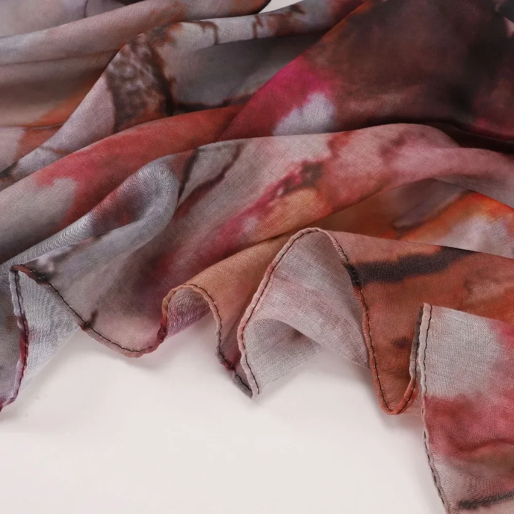 Nueva bufanda Hijab con estampado Floral de acuarela, bufandas largas y suaves transpirables a la moda, pañuelo para la cabeza con estampado de Cachemira, chal Hijab musulmán
