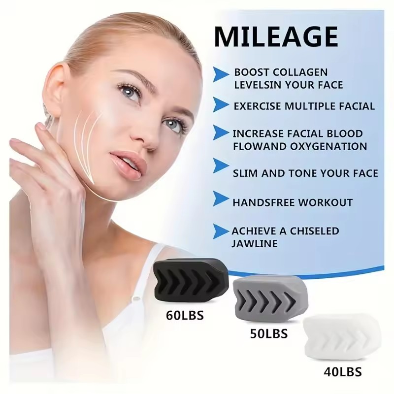 1/2pcs 40/50/60LBS Silicone Jaw Exerciser Ball Detachable Jaw Trainer Face Facial Muscle Trainer Jaw Chew Ball Training