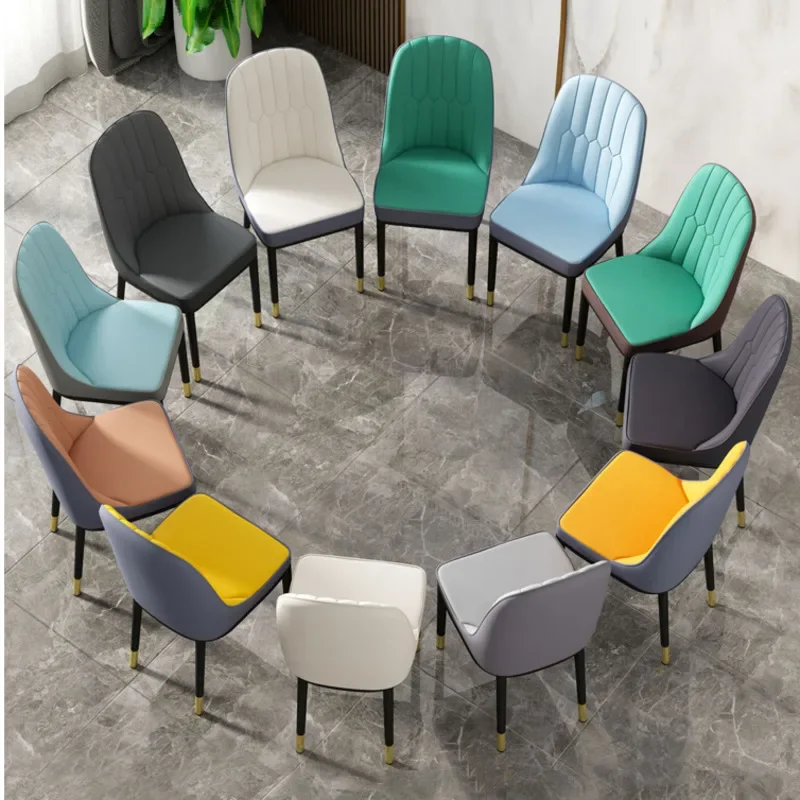 Cadeira traseira de luxo minimalista-assento de mesa de jantar nórdico, banco macio para sala de estar, cadeira de escritório moderna, assento confortável para casa