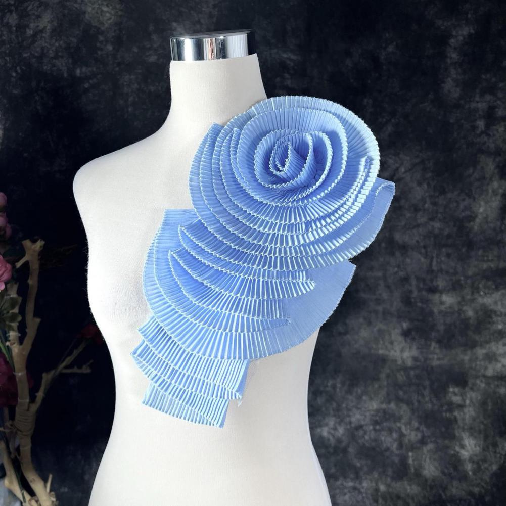 Corsage 3D Blume Applikation mehrschichtige Plissee Pullover Kleid Bluse Dekor DIY Nähte Patch Hochzeit Party Schulter Kragen