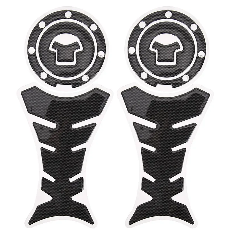 Pegatina y protector de tapa de Gas, almohadilla de Gel de fibra de carbono 3D, Protector de tanque de combustible de Gas, pegatina Universal para motocicleta