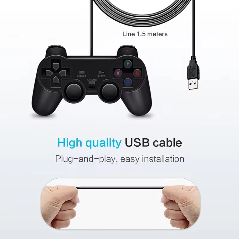 DATA FROG Vibration Joystick Wired USB PC Controller Für PC Computer Laptop Für WinXP/Win7/Win8/Win10 Für Vista Schwarz Gamepad