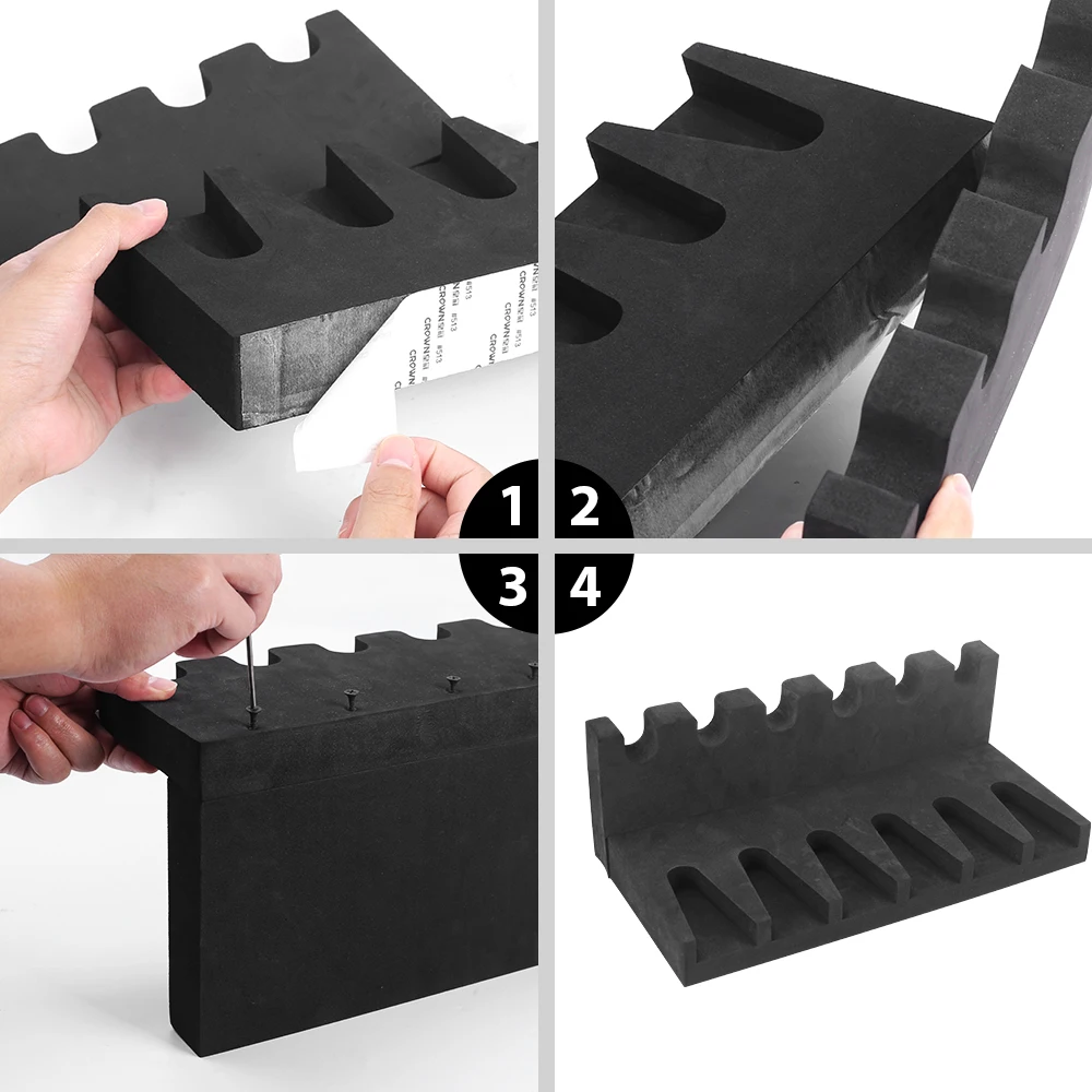 6/4/3/2 Slots Pistol Rack Gun Rack Foam Weapon Support Self-adhesive Handgun Display Stand Glock Magazine Holder Airsoft Storage