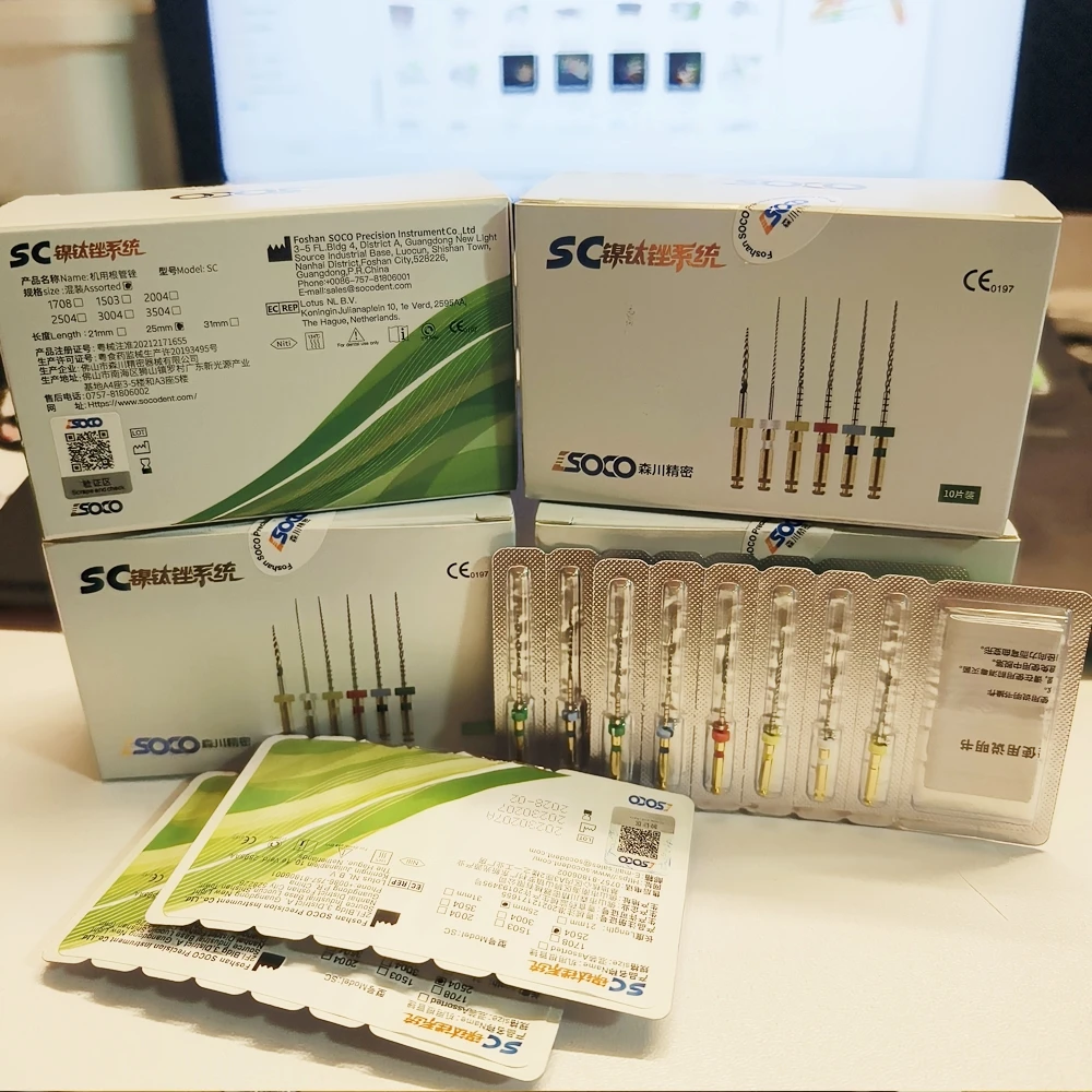 6 pçs/caixa arquivo dental soco sc raiz canal cone arquivo endodôntico 25mm calor ativado arquivo rotativo flexível materiais dentista coxo
