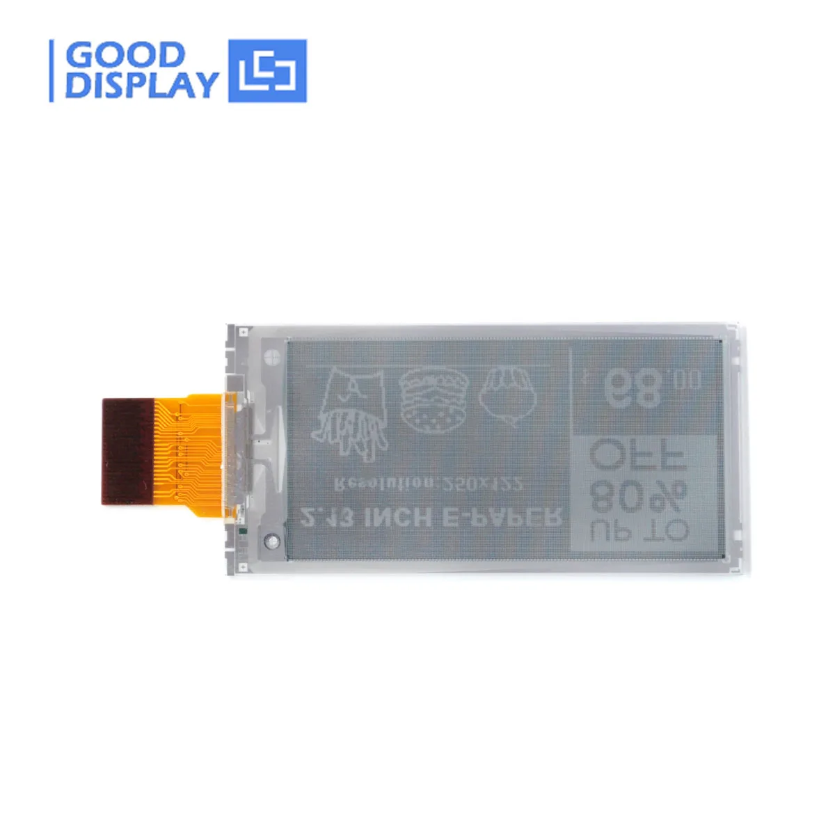 2.13 Inch Dot Matrix E Inkt Display Gedeeltelijke Vernieuwing 0.42S Spi Hdmi 250X122 Epd Scherm, Gdeq0213b74