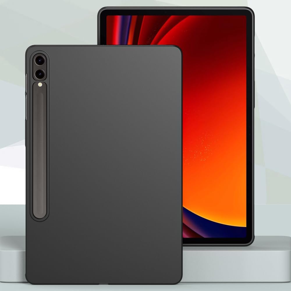 Мягкий чехол для Samsung Galaxy Tab S9 A9 2023 S7 FE S8 S9 Plus Ultra 12,4, гибкий силиконовый чехол из ТПУ, черный защитный чехол на заднюю панель