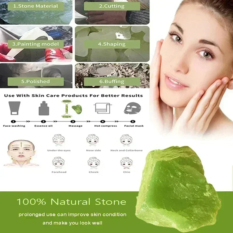 Natürliche Jade Roller Gesicht Gua Sha, Naturstein, Körper Nackenmassagegerät, Akupunkturpunkt, Augenpflege Spa Massage Werkzeuge Massage Visage Lifting