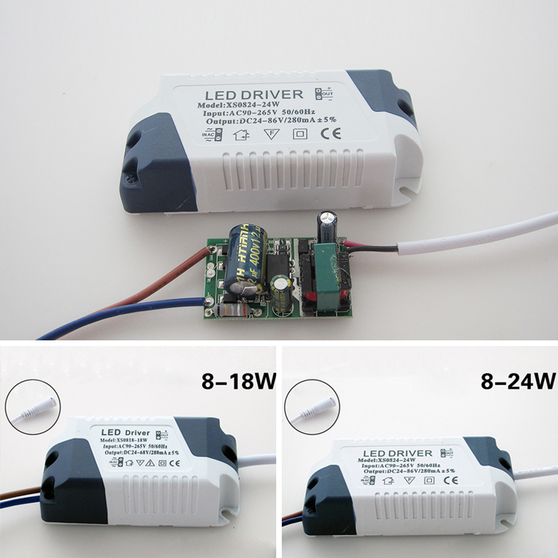 LED Driver 280mA 8-24W AC 110V 220V Naar DC 24V Verlichting Transformator paneel Plafondlamp LED Strip Voeding Adapter 1pc
