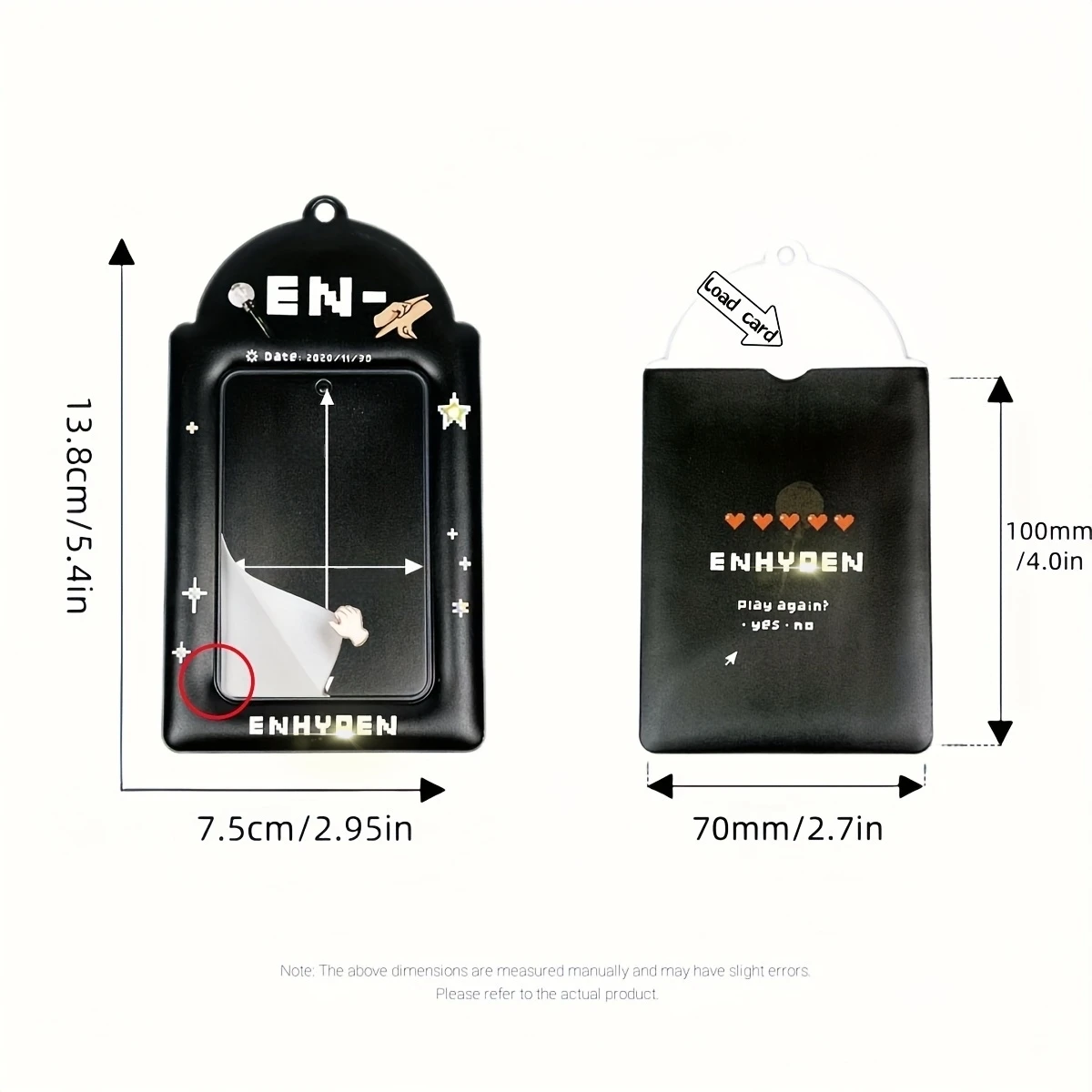 Black En Card Holder,Kpop EN Photocard Holder Matte Texture PC Storage Show Star Idol Commodity Suitable for EN Fans